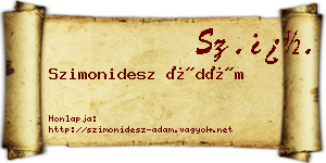 Szimonidesz Ádám névjegykártya